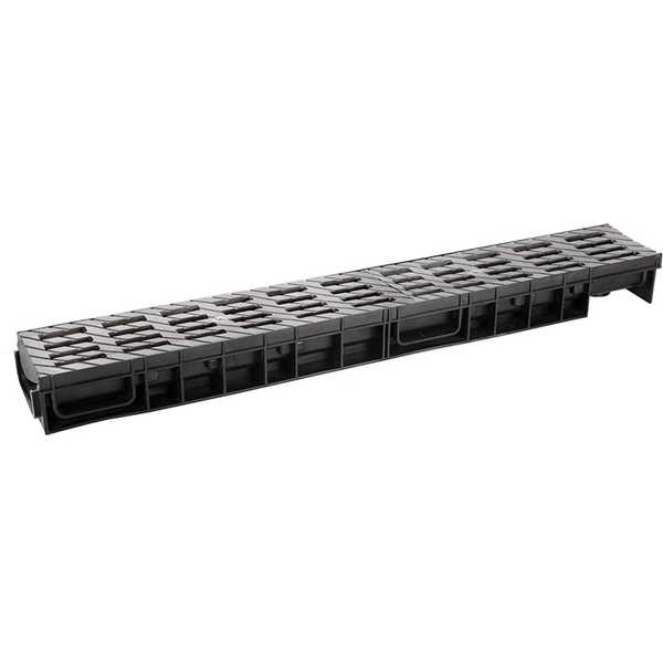 Лоток Ecoteck MEDIUM 100.95 h115 с решеткой пластиковой, кл.В125 (металлик)